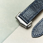 Omega Deployant - Ostrich Shin Watch Strap - Dark Blue - RTW - The Strap Tailor