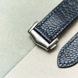 Omega Deployant - Ostrich Shin Watch Strap - Dark Blue - RTW - The Strap Tailor