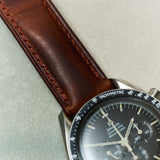 Omega Deployant - Badalassi Wax Watch Strap - Tan Brown - RTW - The Strap Tailor