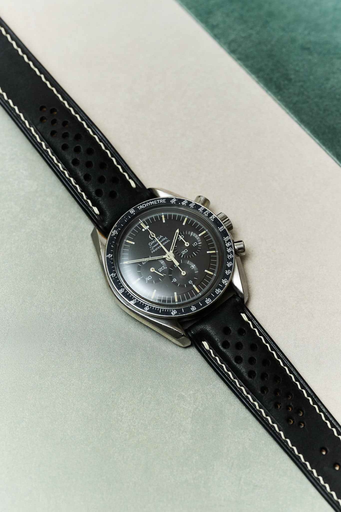 Omega Deployant - Pueblo Watch Strap - Rally Black - RTW - The Strap Tailor