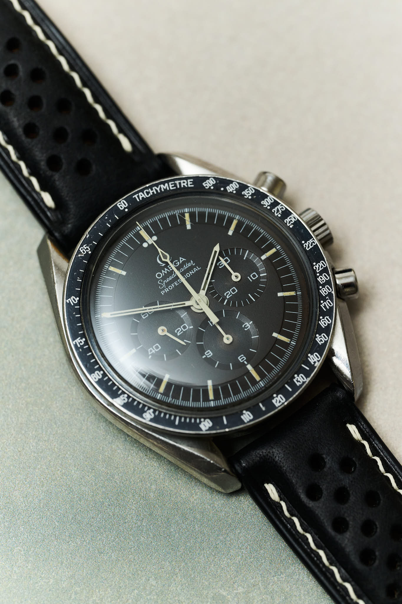 Omega Deployant - Pueblo Watch Strap - Rally Black - RTW - The Strap Tailor