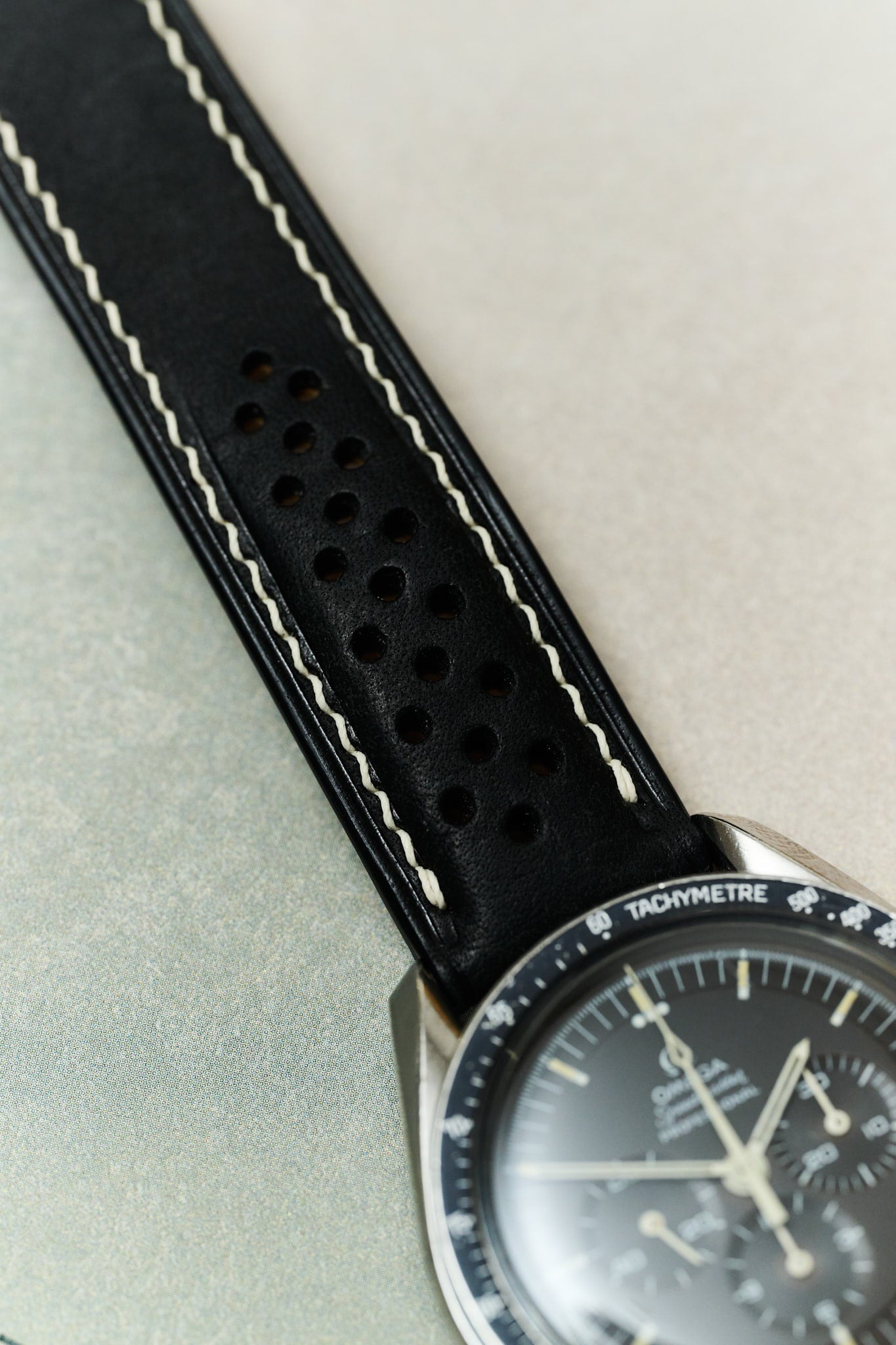 Omega Deployant - Pueblo Watch Strap - Rally Black - RTW - The Strap Tailor