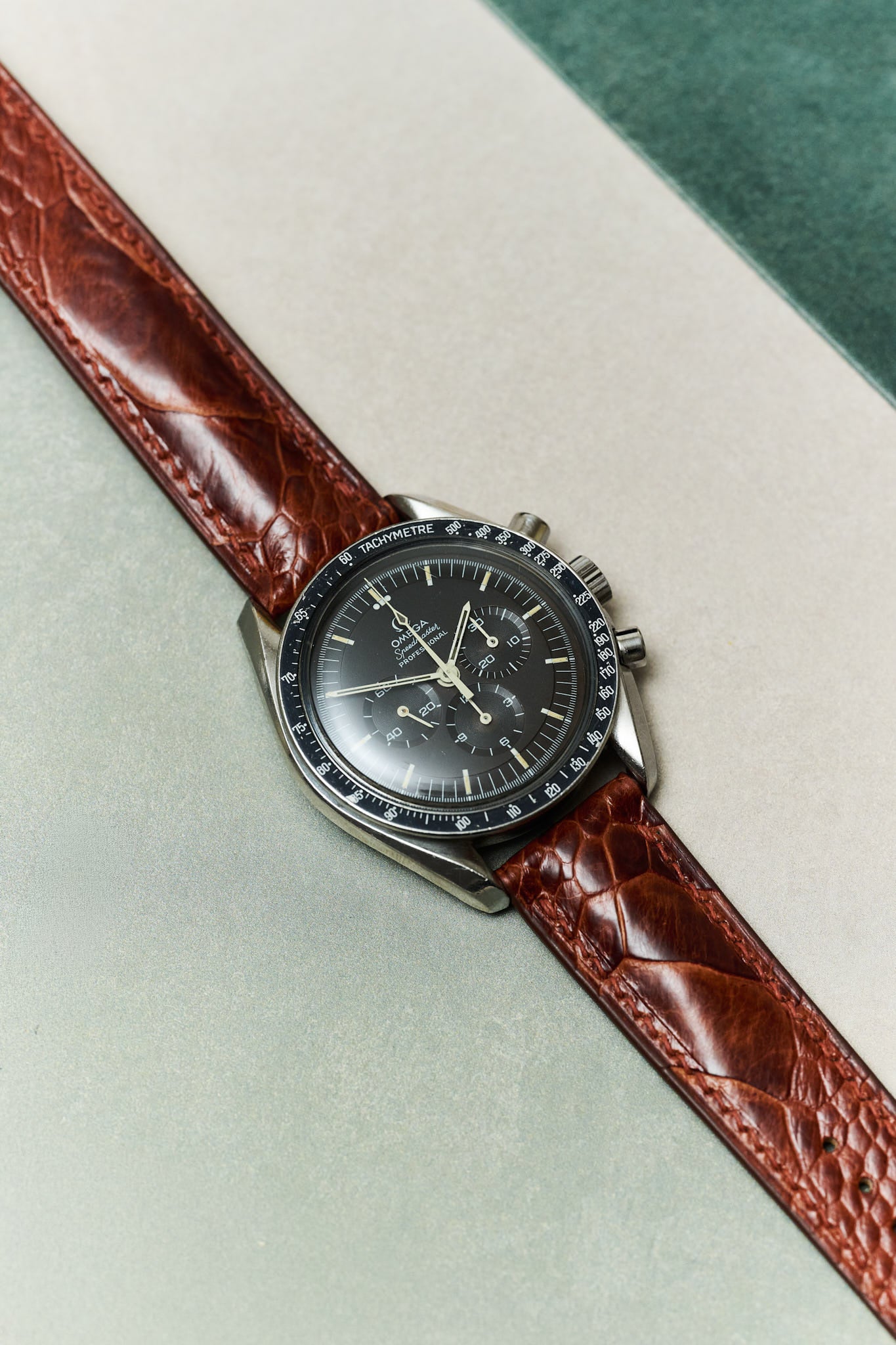 Omega Deployant - Ostrich Shin Watch Strap - Cognac - RTW - The Strap Tailor
