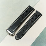 Omega Deployant - Pueblo Watch Strap - Rally Black - RTW - The Strap Tailor