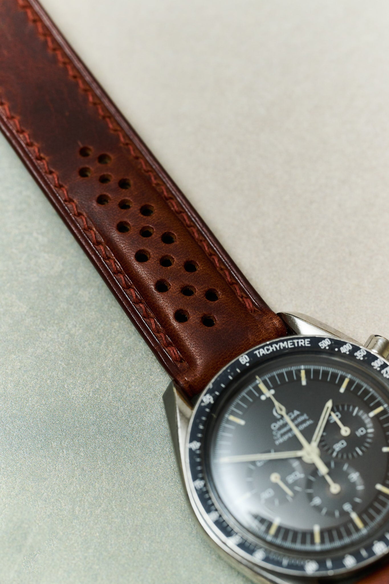 Omega Deployant - Badalassi Wax Watch Strap - Rally Tan Brown - RTW - The Strap Tailor