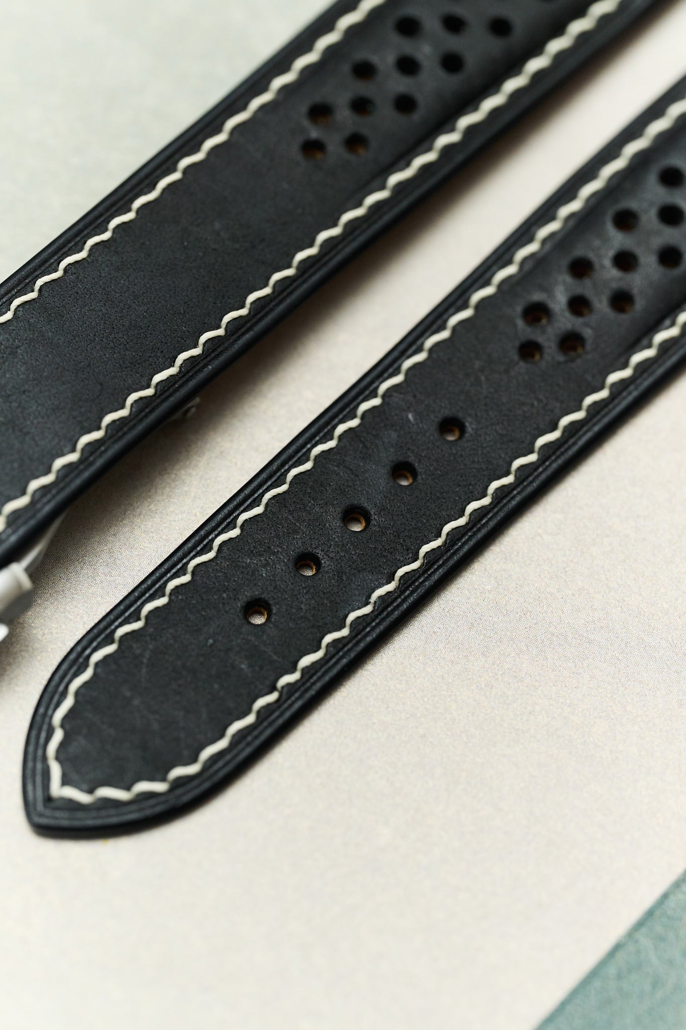 Omega Deployant - Pueblo Watch Strap - Rally Black - RTW - The Strap Tailor