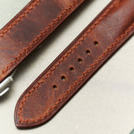 Omega Deployant - Badalassi Wax Watch Strap - Tan Brown - RTW - The Strap Tailor