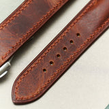 Omega Deployant - Badalassi Wax Watch Strap - Tan Brown - RTW - The Strap Tailor