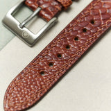 Ostrich Shin Watch Strap - Cognac - RTW - The Strap Tailor