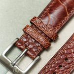 Ostrich Shin Watch Strap - Cognac - RTW - The Strap Tailor