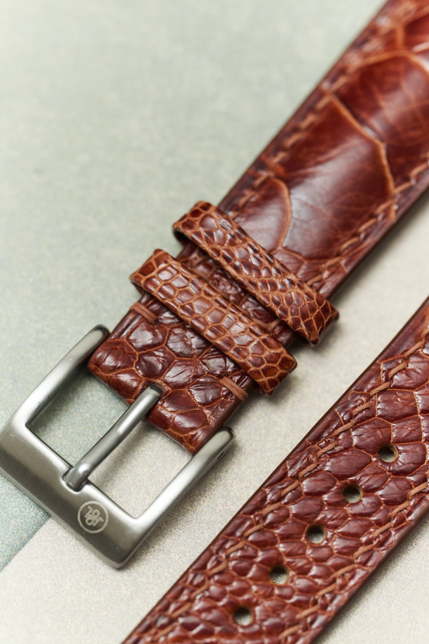 Ostrich Shin Watch Strap - Cognac - RTW - The Strap Tailor