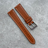 20mm Goatskin Saffiano Strap - Tan - 120/70mm