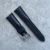 20mm Embossed Crocodile - Black - 110/65mm