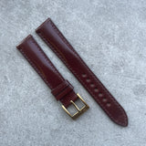 18mm Cordovan Watch Strap - Red Brown - 125/75mm