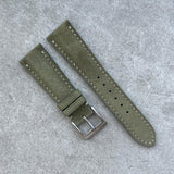 21mm Suede Strap - Olive - 120/70mm