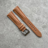 20mm Pig Skin Strap - Natural Tan - 125/75mm