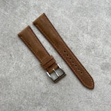 20mm Wax Calfskin Strap - Brown - 120/70mm