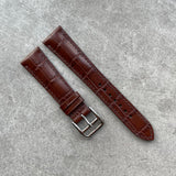 20mm Embossed Crocodile - Brown - 120/70mm