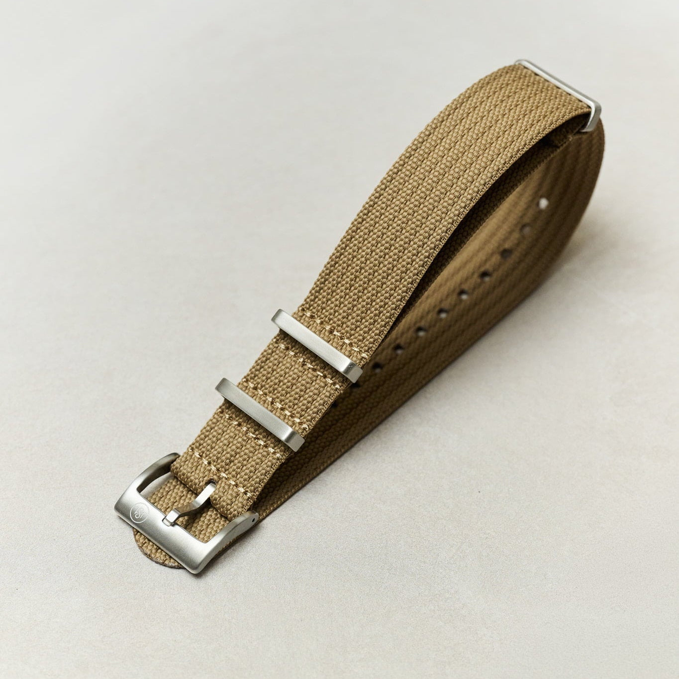 Pleated Fabric Military Watch Strap - Mocha - The Strap Tailor
