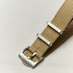 Pleated Fabric Military Watch Strap - Mocha - The Strap Tailor