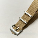 Pleated Fabric Military Watch Strap - Mocha - The Strap Tailor
