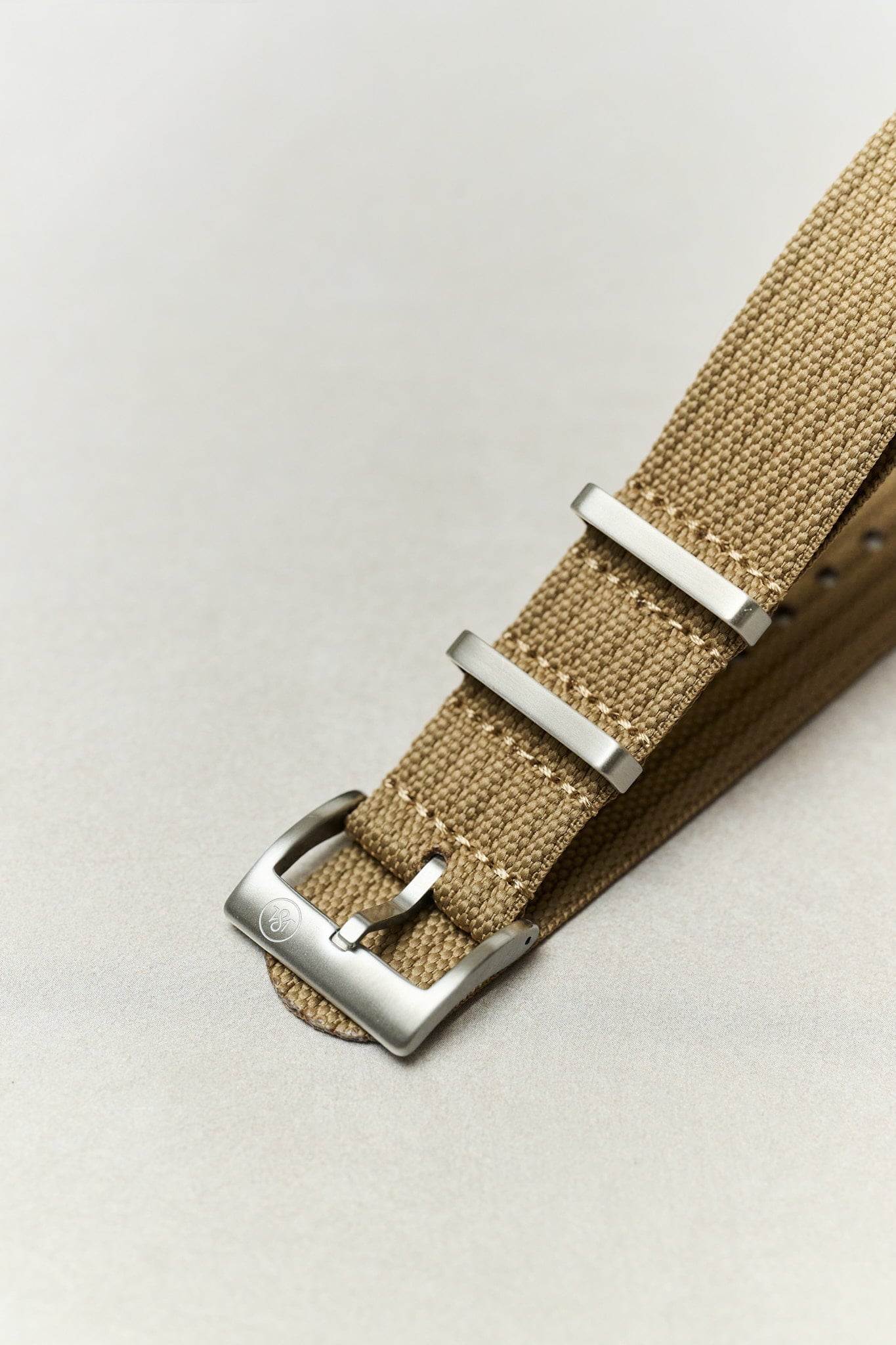 Pleated Fabric Military Watch Strap - Mocha - The Strap Tailor