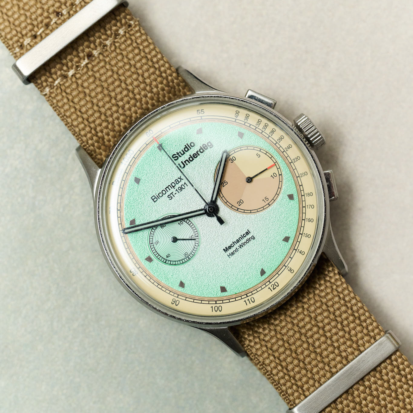 Pleated Fabric Military Watch Strap - Mocha - The Strap Tailor