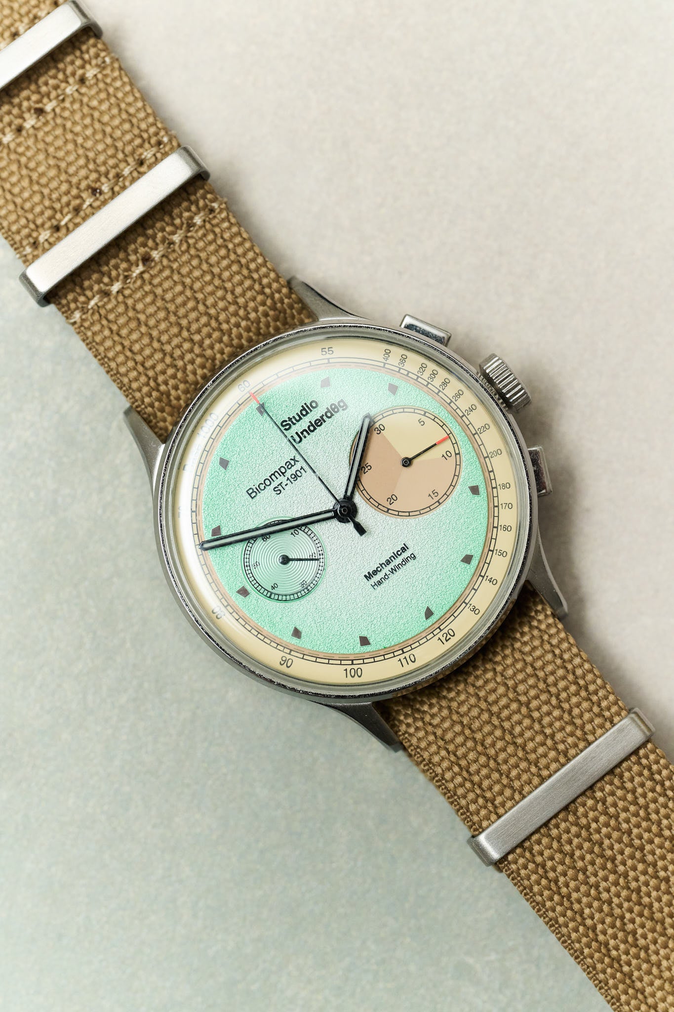Pleated Fabric Military Watch Strap - Mocha - The Strap Tailor
