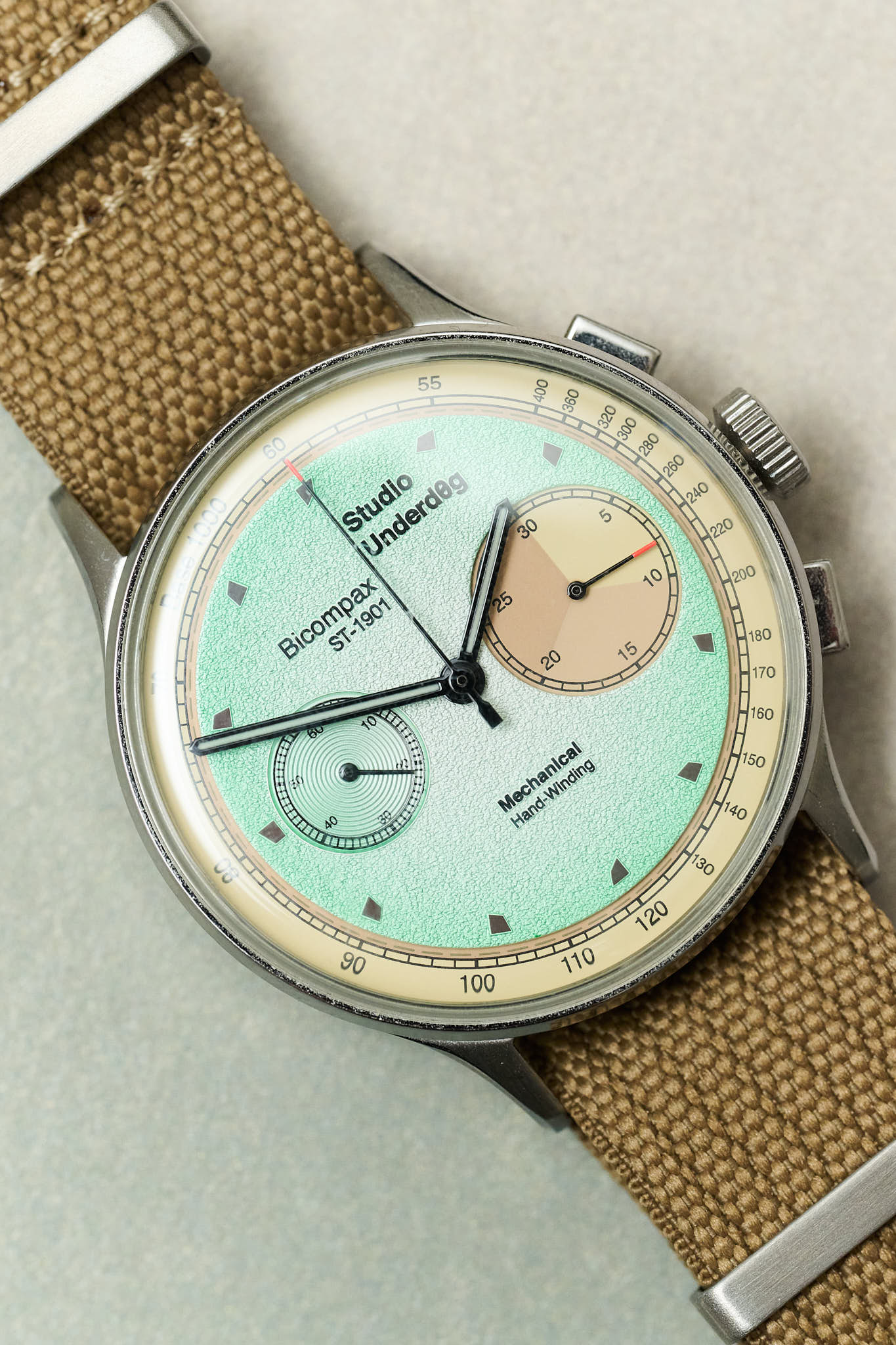 Pleated Fabric Military Watch Strap - Mocha - The Strap Tailor