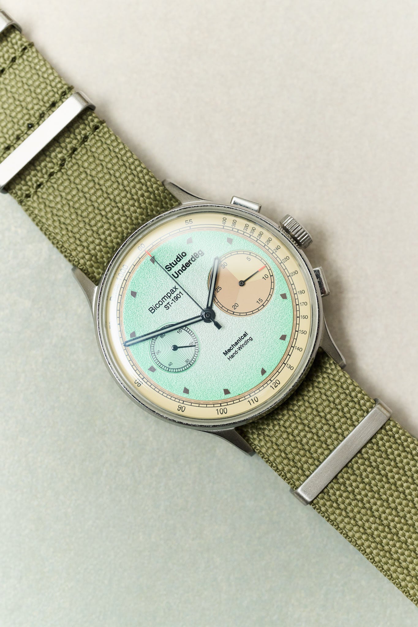 Pleated Fabric Military Watch Strap - Olive Green - The Strap Tailor