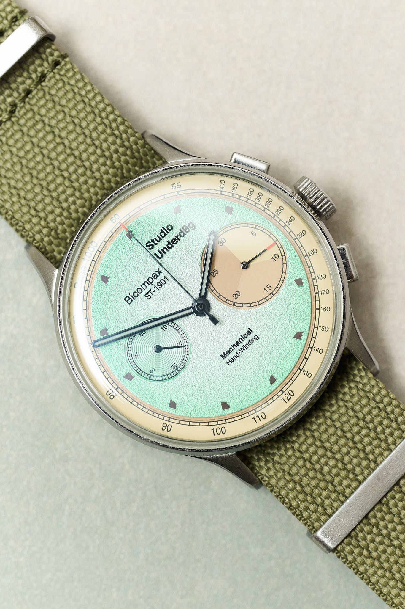 Pleated Fabric Military Watch Strap - Olive Green - The Strap Tailor