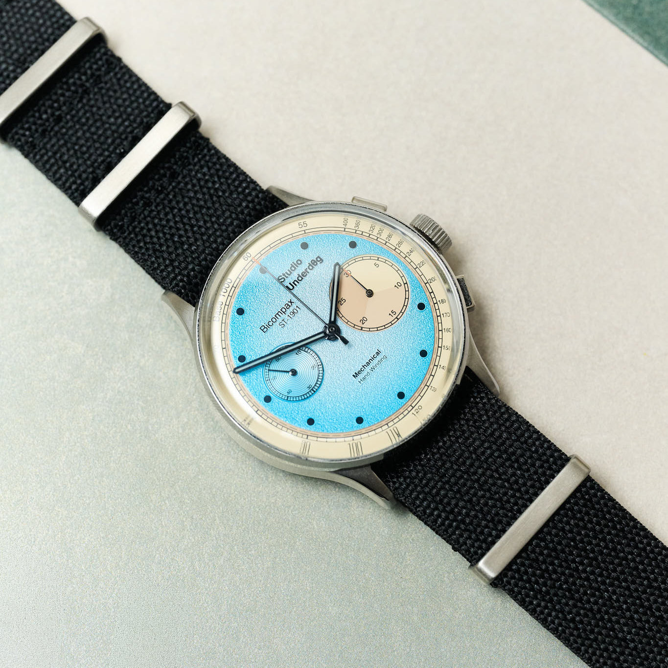 Pleated Fabric Military Watch Strap - Black - The Strap Tailor