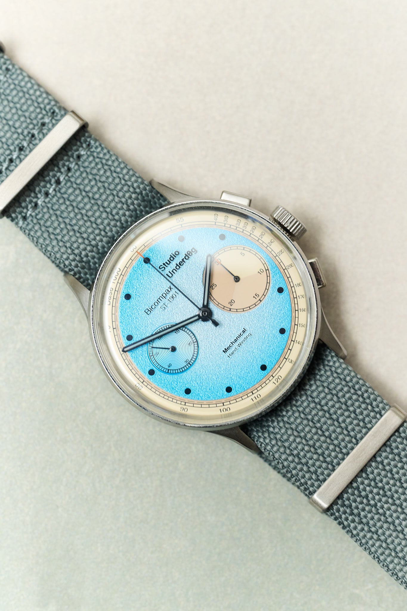 Pleated Fabric Military Watch Strap - Grey - The Strap Tailor