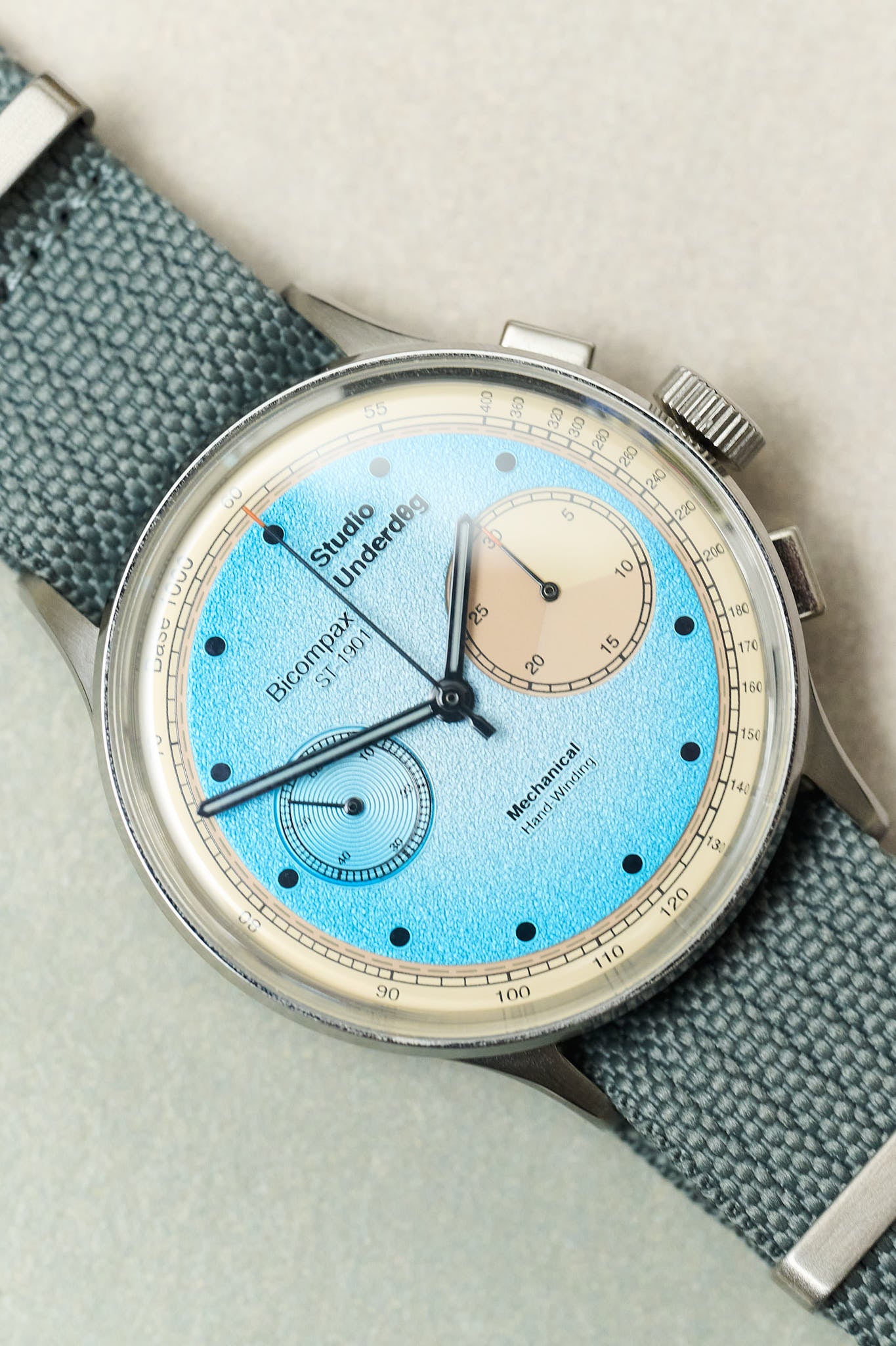 Pleated Fabric Military Watch Strap - Grey - The Strap Tailor