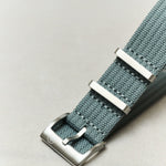Pleated Fabric Military Watch Strap - Grey - The Strap Tailor