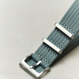 Pleated Fabric Military Watch Strap - Grey - The Strap Tailor