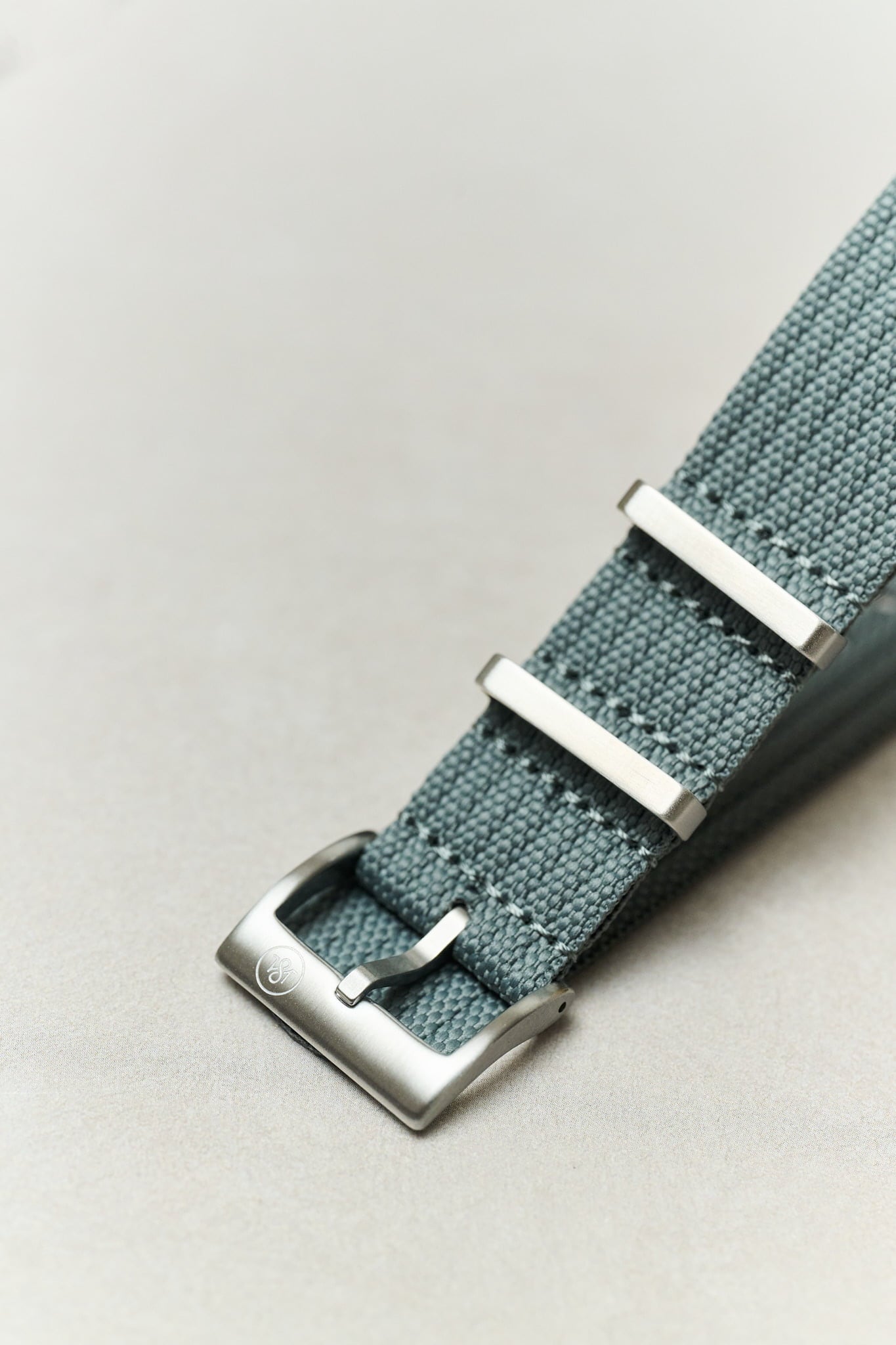 Pleated Fabric Military Watch Strap - Grey - The Strap Tailor