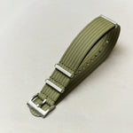 Pleated Fabric Military Watch Strap - Olive Green - The Strap Tailor