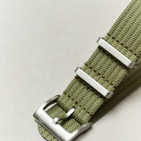Pleated Fabric Military Watch Strap - Olive Green - The Strap Tailor