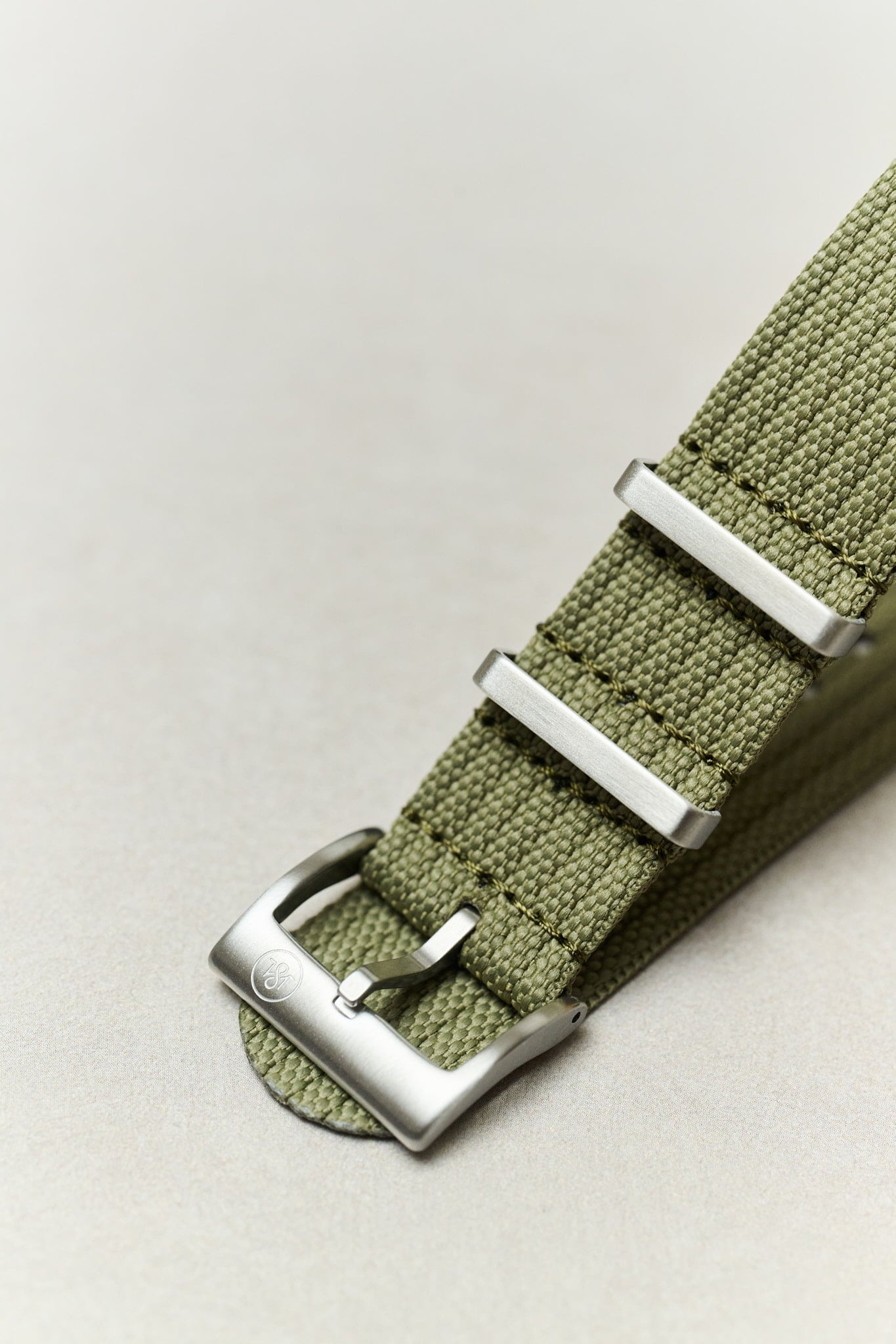 Pleated Fabric Military Watch Strap - Olive Green - The Strap Tailor