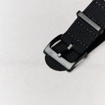 Premium Ribbed Fabric Watch Strap - Black PVD - The Strap Tailor