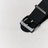 Premium Ribbed Fabric Watch Strap - Black PVD - The Strap Tailor