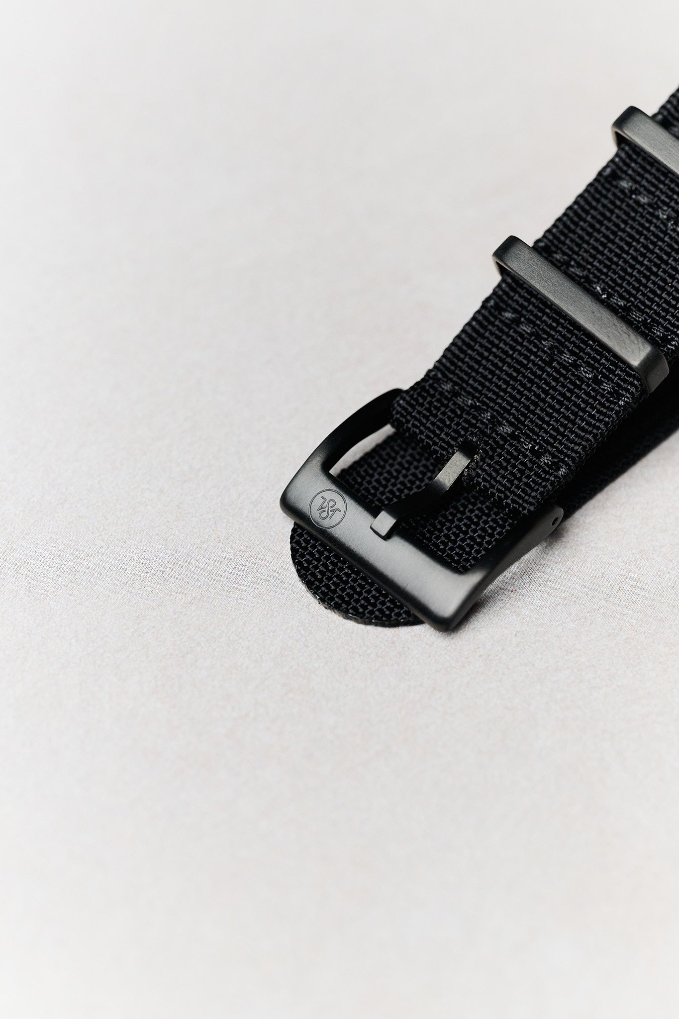 Premium Ribbed Fabric Watch Strap - Black PVD - The Strap Tailor