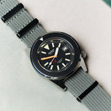 Premium Ribbed Fabric Watch Strap - Graphite Grey PVD - The Strap Tailor