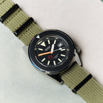 Premium Ribbed Fabric Watch Strap - Army Green PVD - The Strap Tailor