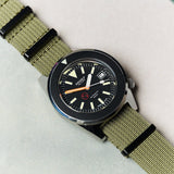 Premium Ribbed Fabric Watch Strap - Army Green PVD - The Strap Tailor