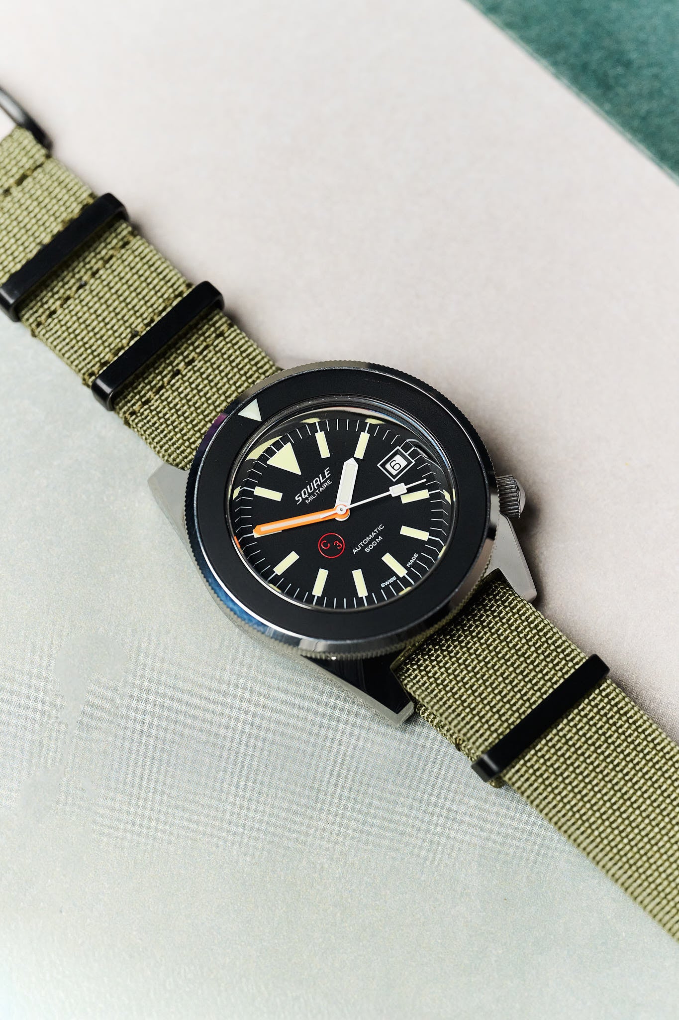 Premium Ribbed Fabric Watch Strap - Army Green PVD - The Strap Tailor
