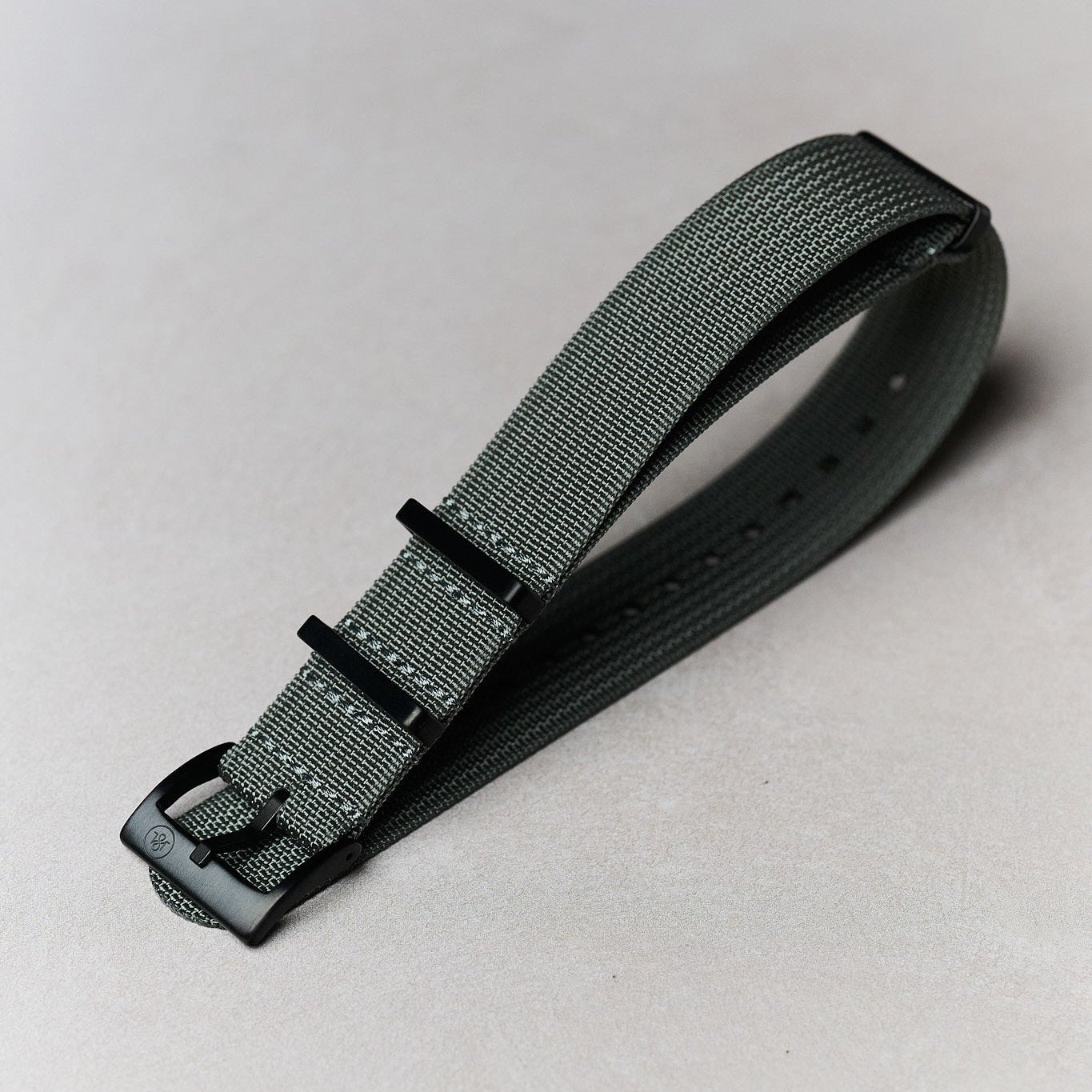 Premium Ribbed Fabric Watch Strap - Graphite Grey PVD - The Strap Tailor