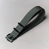 Premium Ribbed Fabric Watch Strap - Graphite Grey PVD - The Strap Tailor