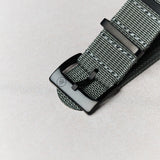 Premium Ribbed Fabric Watch Strap - Graphite Grey PVD - The Strap Tailor